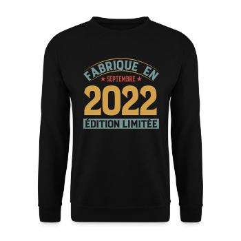 Fabriqué En Septembre 2022 Édition Limitée - Sweat-shirt Unisexe - noir - Devant - Alina (178cm) & Michal (187cm)