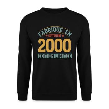 Fabriqué En Septembre 2000 Édition Limitée - Sweat-shirt Unisexe - noir - Devant - Alina (178cm) & Michal (187cm)
