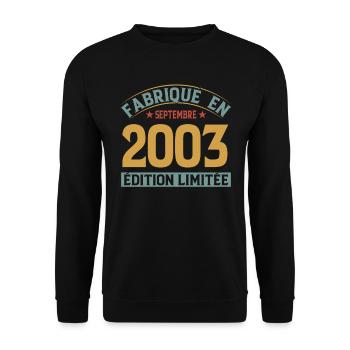 Fabriqué En Septembre 2003 Édition Limitée - Sweat-shirt Unisexe - noir - Devant - Alina (178cm) & Michal (187cm)