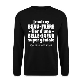 Je Suis Un Beau-père Fier D'une Belle Soeur - Sweat-shirt Unisexe - noir - Devant - Alina (178cm) & Michal (187cm)