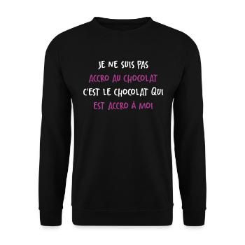 Le Chocolat Qui Est Accro À Moi - Sweat-shirt Unisexe - noir - Devant - Alina (178cm) & Michal (187cm)