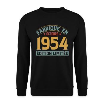 Fabriqué En Octobre 1954 Édition Limitée - Sweat-shirt Unisexe - noir - Devant - Alina (178cm) & Michal (187cm)