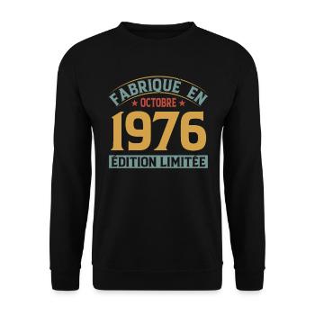 Fabriqué En Octobre 1976 Édition Limitée - Sweat-shirt Unisexe - noir - Devant - Alina (178cm) & Michal (187cm)