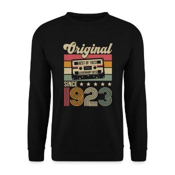 Vintage Geburtstag Original Geschenkidee 1923 - Unisex Pullover - Schwarz - Vorne - Alina (178cm) & Michal (187cm)