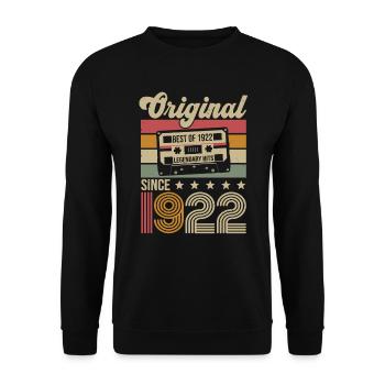 Vintage Geburtstag Original Geschenkidee 1922 - Unisex Pullover - Schwarz - Vorne - Alina (178cm) & Michal (187cm)