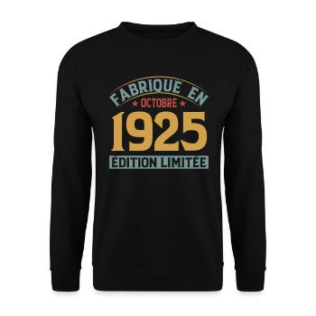Fabriqué En Octobre 1925 Édition Limitée - Sweat-shirt Unisexe - noir - Devant - Alina (178cm) & Michal (187cm)