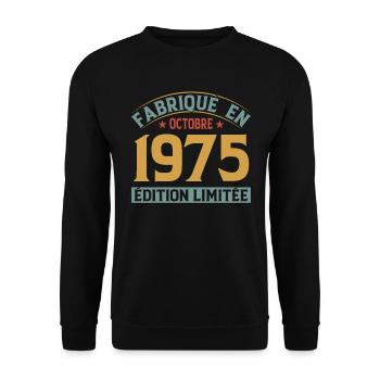 Fabriqué En Octobre 1975 Édition Limitée - Sweat-shirt Unisexe - noir - Devant - Alina (178cm) & Michal (187cm)