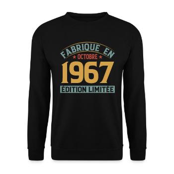 Fabriqué En Octobre 1967 Édition Limitée - Sweat-shirt Unisexe - noir - Devant - Alina (178cm) & Michal (187cm)