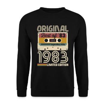 Vintage Birthday Original Gift Idea 1983 - Unisex Sweatshirt - black - Front - Alina (178cm) & Michal (187cm)