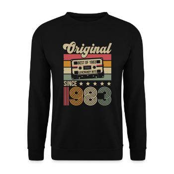 Vintage Birthday Original Gift Idea 1983 - Unisex Sweatshirt - black - Front - Alina (178cm) & Michal (187cm)