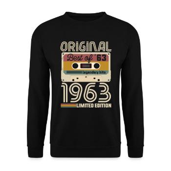 Vintage Geburtstag Original Geschenkidee 1963 - Unisex Pullover - Schwarz - Vorne - Alina (178cm) & Michal (187cm)