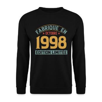 Fabriqué En Octobre 1998 Édition Limitée - Sweat-shirt Unisexe - noir - Devant - Alina (178cm) & Michal (187cm)