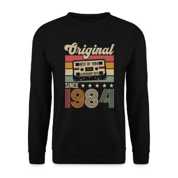 Vintage Birthday Original Gift Idea 1984 - Unisex Sweatshirt - black - Front - Alina (178cm) & Michal (187cm)