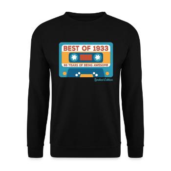 1933 Vintage Vintage Retro Birthday Gift - Unisex Sweatshirt - black - Front - Alina (178cm) & Michal (187cm)