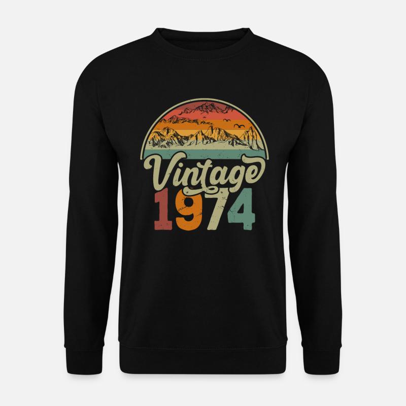 1974 Vintage Vintage Retro Geburtstagsgeschenk - Unisex Pullover - Schwarz