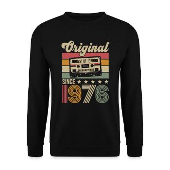 Vintage Geburtstag Original Geschenkidee 1976 - Unisex Pullover - Schwarz - Vorne - Alina (178cm) & Michal (187cm)