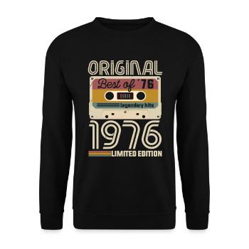 Vintage Geburtstag Original Geschenkidee 1976 - Unisex Pullover - Schwarz - Vorne - Alina (178cm) & Michal (187cm)