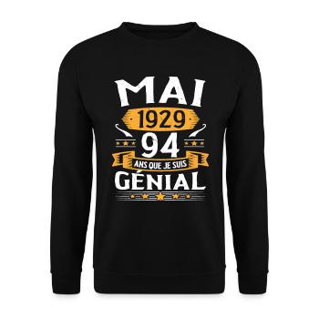 May 1929 94 years that I am awesome birthday - Unisex Sweatshirt - black - Front - Alina (178cm) & Michal (187cm)