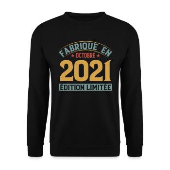 Fabriqué En Octobre 2021 Édition Limitée - Sweat-shirt Unisexe - noir - Devant - Alina (178cm) & Michal (187cm)