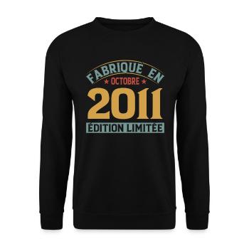 Fabriqué En Octobre 2011 Édition Limitée - Sweat-shirt Unisexe - noir - Devant - Alina (178cm) & Michal (187cm)