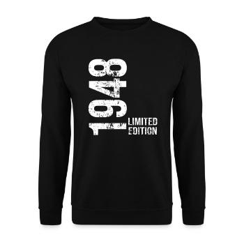 Limitierte Auflage von 1948 - Unisex Pullover - Schwarz - Vorne - Alina (178cm) & Michal (187cm)