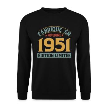 Fabriqué En Novembre 1951 Édition Limitée - Sweat-shirt Unisexe - noir - Devant - Alina (178cm) & Michal (187cm)