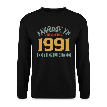 Fabriqué En Novembre 1991 Édition Limitée - Sweat-shirt Unisexe - noir - Devant - Alina (178cm) & Michal (187cm)