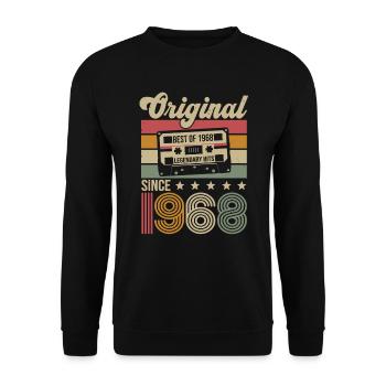 Anniversaire Vintage Idée Cadeau Original 1968 - Sweat-shirt Unisexe - noir - Devant - Alina (178cm) & Michal (187cm)