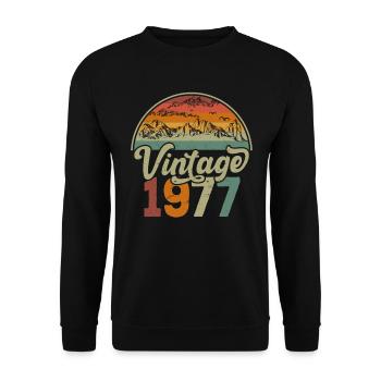 Vintage 1977 - Sweat-shirt Unisexe - noir - Devant - Alina (178cm) & Michal (187cm)