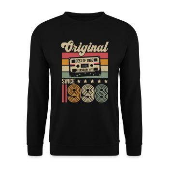 Vintage Geburtstag Original Geschenkidee 1998 - Unisex Pullover - Schwarz - Vorne - Alina (178cm) & Michal (187cm)