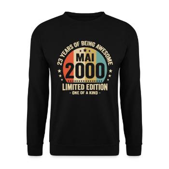 May 2000 23 Years Anniversary Vintage Gift Idea - Unisex Sweatshirt - black - Front - Alina (178cm) & Michal (187cm)