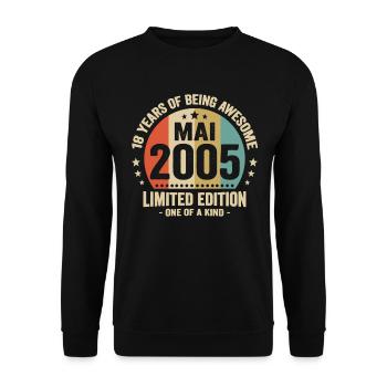 May 2005 18 Years Anniversary Vintage Gift Idea - Unisex Sweatshirt - black - Front - Alina (178cm) & Michal (187cm)