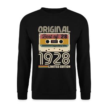 Anniversaire Vintage Idée Cadeau Original 1928 - Sweat-shirt Unisexe - noir - Devant - Alina (178cm) & Michal (187cm)