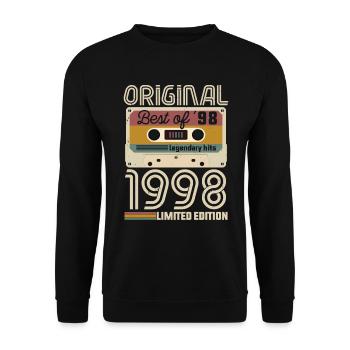 Vintage Geburtstag Original Geschenkidee 1998 - Unisex Pullover - Schwarz - Vorne - Alina (178cm) & Michal (187cm)