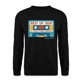 1938 Vintage Vintage Retro Cadeau D’anniversaire - Sweat-shirt Unisexe - noir - Devant - Alina (178cm) & Michal (187cm)