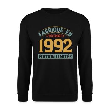 Fabriqué En Novembre 1992 Édition Limitée - Sweat-shirt Unisexe - noir - Devant - Alina (178cm) & Michal (187cm)