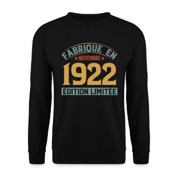 Fabriqué En Novembre 1922 Édition Limitée - Sweat-shirt Unisexe - noir - Devant - Alina (178cm) & Michal (187cm)