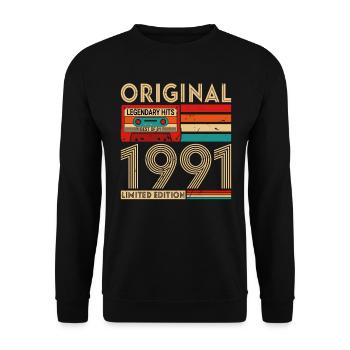 Original Legendary Hits Das Beste von 1991 - Unisex Pullover - Schwarz - Vorne - Alina (178cm) & Michal (187cm)