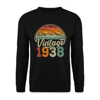 Jahrgang 1938 - Unisex Pullover - Schwarz - Vorne - Alina (178cm) & Michal (187cm)