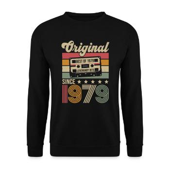Vintage Geburtstag Original Geschenkidee 1979 - Unisex Pullover - Schwarz - Vorne - Alina (178cm) & Michal (187cm)