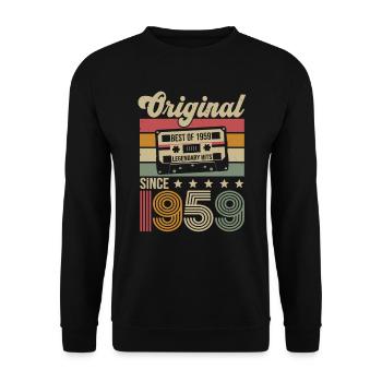 Vintage Geburtstag Original Geschenkidee 1959 - Unisex Pullover - Schwarz - Vorne - Alina (178cm) & Michal (187cm)