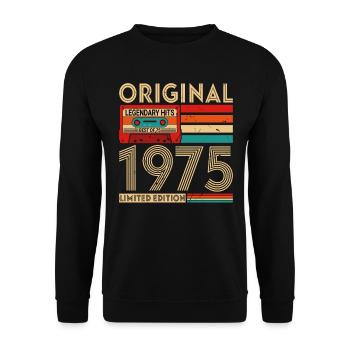 Original legendäre Hits Best of 1975 - Unisex Pullover - Schwarz - Vorne - Alina (178cm) & Michal (187cm)