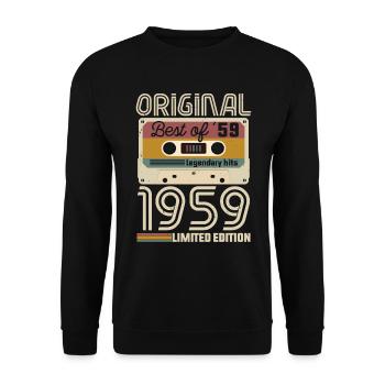 Vintage Geburtstag Original Geschenkidee 1959 - Unisex Pullover - Schwarz - Vorne - Alina (178cm) & Michal (187cm)