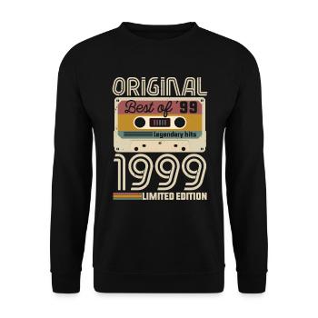 Vintage Geburtstag Original Geschenkidee 1999 - Unisex Pullover - Schwarz - Vorne - Alina (178cm) & Michal (187cm)