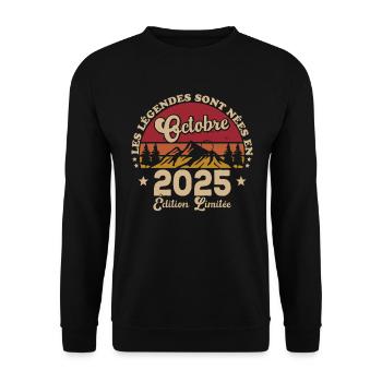Les Légendes Sont Nées En Octobre 2025 - Sweat-shirt Unisexe - noir - Devant - Alina (178cm) & Michal (187cm)