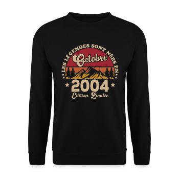 Les Légendes Sont Nées En Octobre 2004 - Sweat-shirt Unisexe - noir - Devant - Alina (178cm) & Michal (187cm)