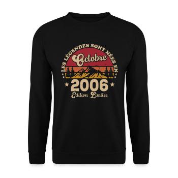 Die Legenden wurden im Oktober 2006 geboren - Unisex Pullover - Schwarz - Vorne - Alina (178cm) & Michal (187cm)