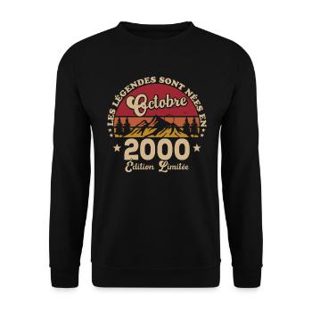 Die Legenden wurden im Oktober 2000 geboren - Unisex Pullover - Schwarz - Vorne - Alina (178cm) & Michal (187cm)