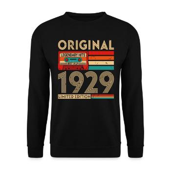 Original legendäre Hits Best of 1929 - Unisex Pullover - Schwarz - Vorne - Alina (178cm) & Michal (187cm)