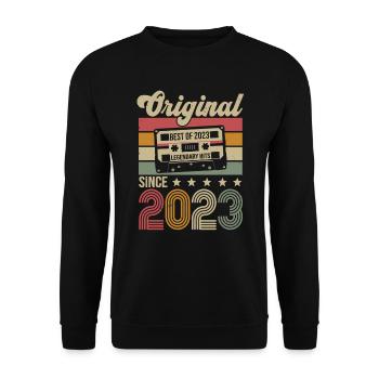 Vintage Geburtstag Original Geschenkidee 2023 - Unisex Pullover - Schwarz - Vorne - Alina (178cm) & Michal (187cm)